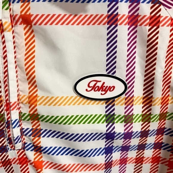 Forever 21 Tokyo Rainbow Plaid Windbreaker Track Jacket with Hood Small Skater - Picture 4 of 11